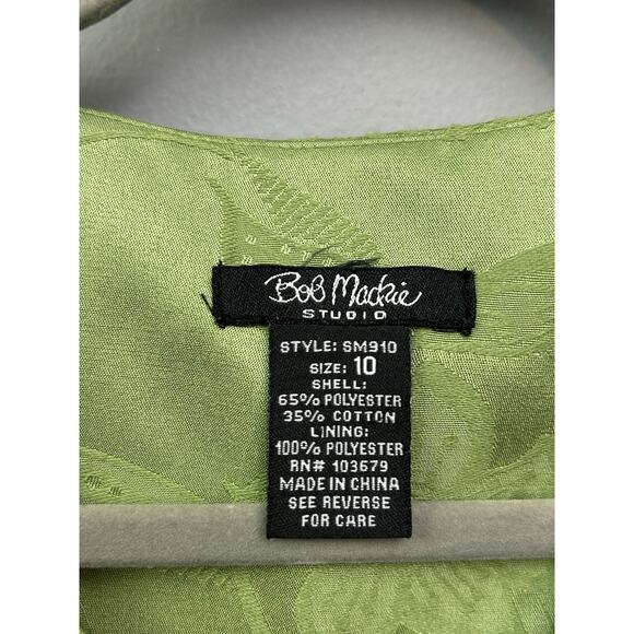Bob Mackie Studio Womens Jacket Size 10 Green Floral Embossed Cropped Swing NEW - Picture 4 of 10